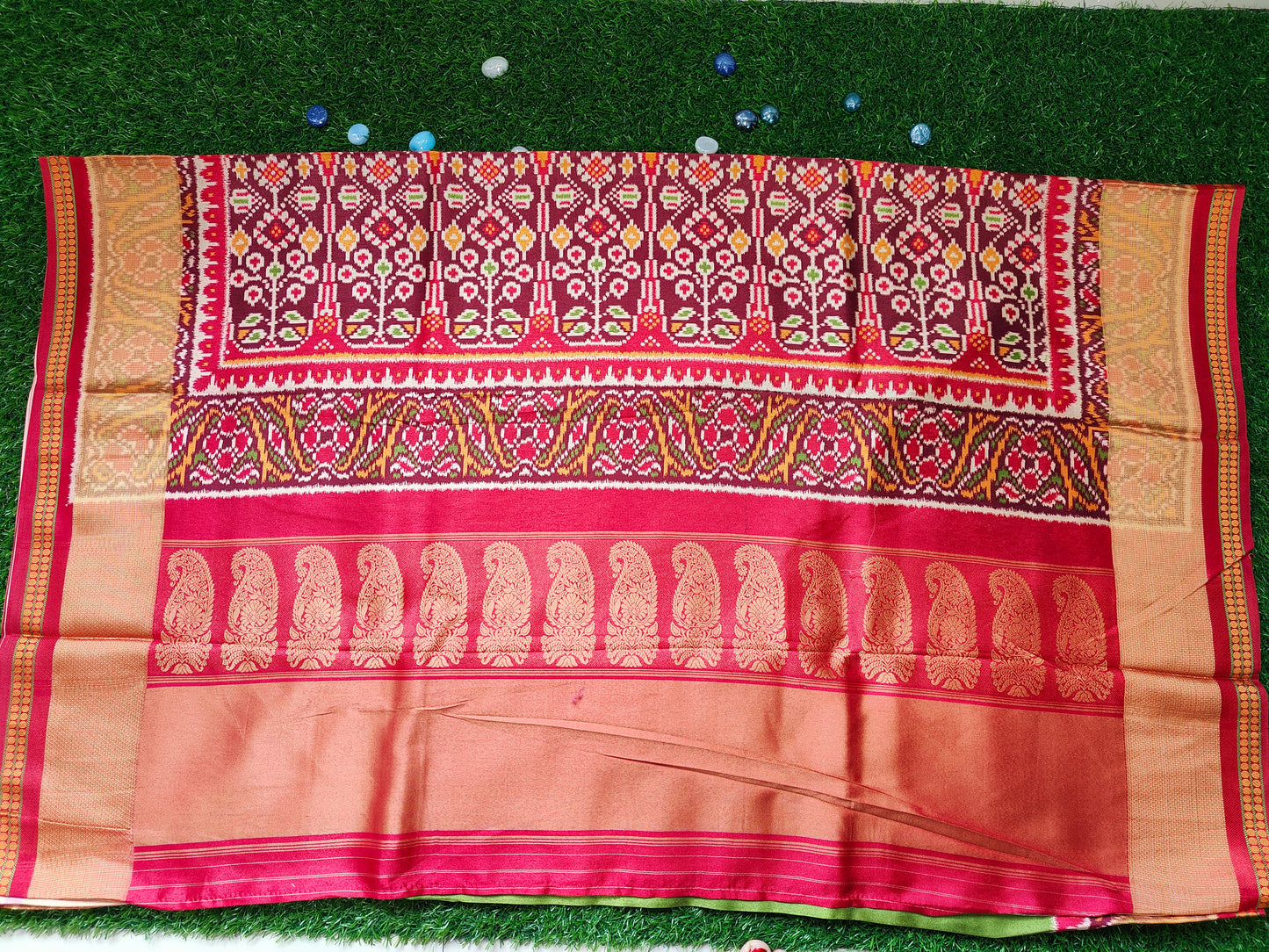 GREY PATOLA SILK SAREE