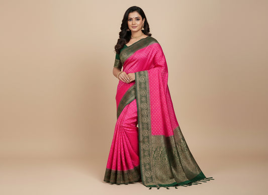 PINK MASHRU SILK SAREE