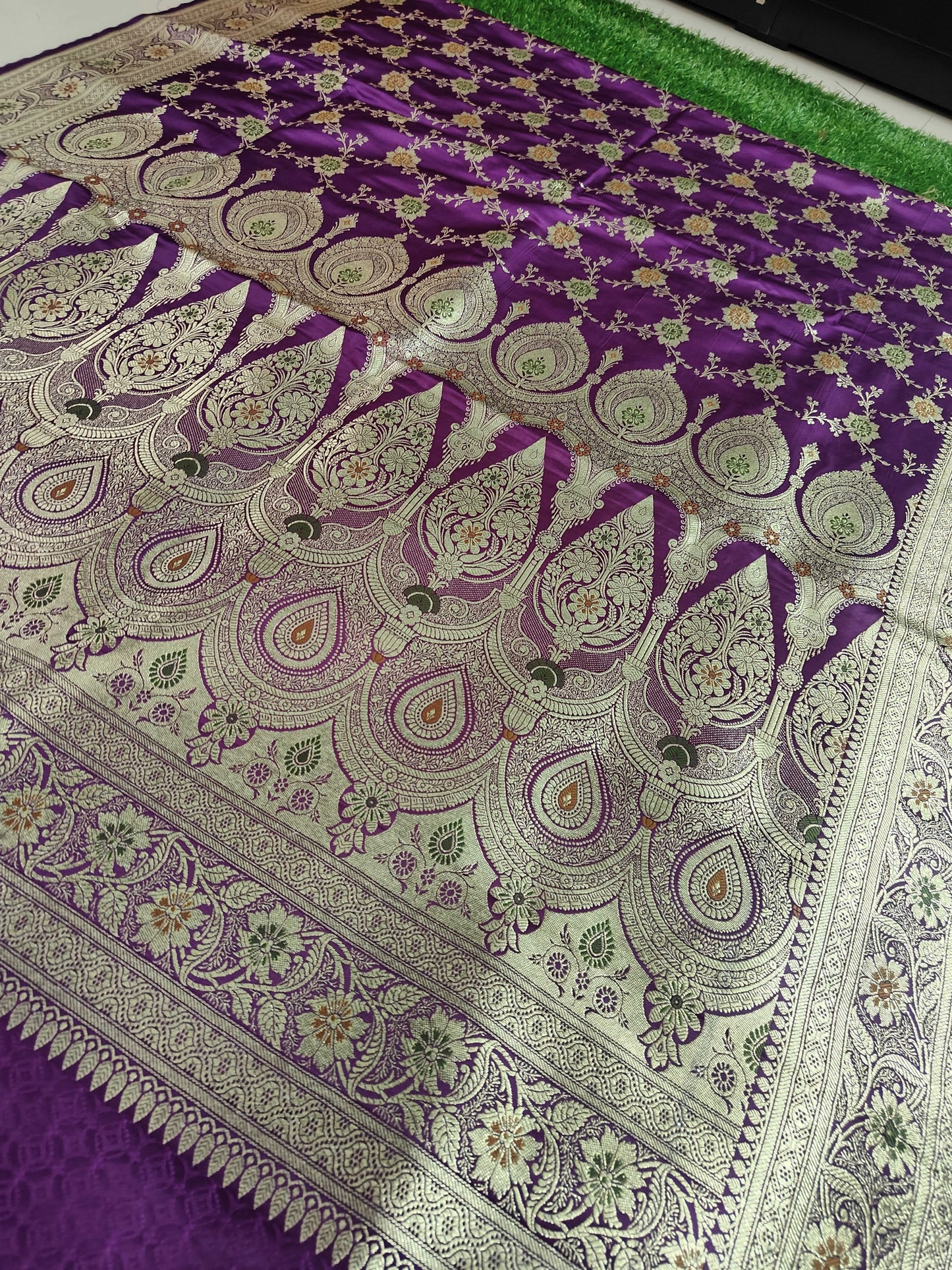 PURPLE KATAN SILK WITH MINA ZARI