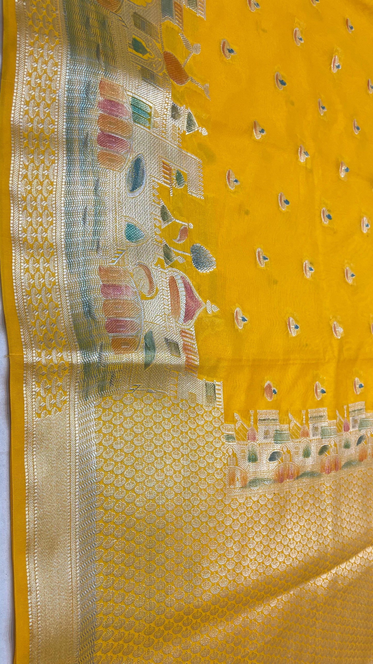 YELLOW WARM SILK BANARASI GHAT SAREE