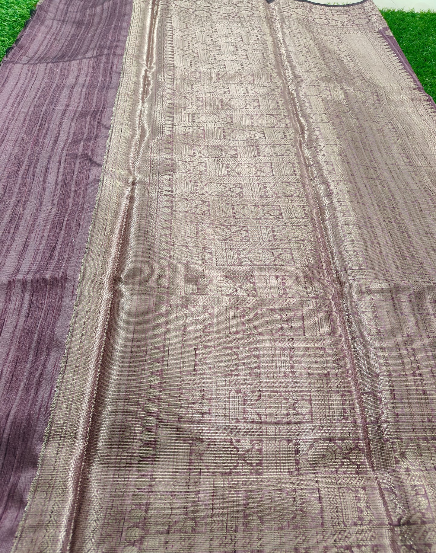 PURPLE SEMI TUSSER SILK SAREE WITH DIGITAL PRINT