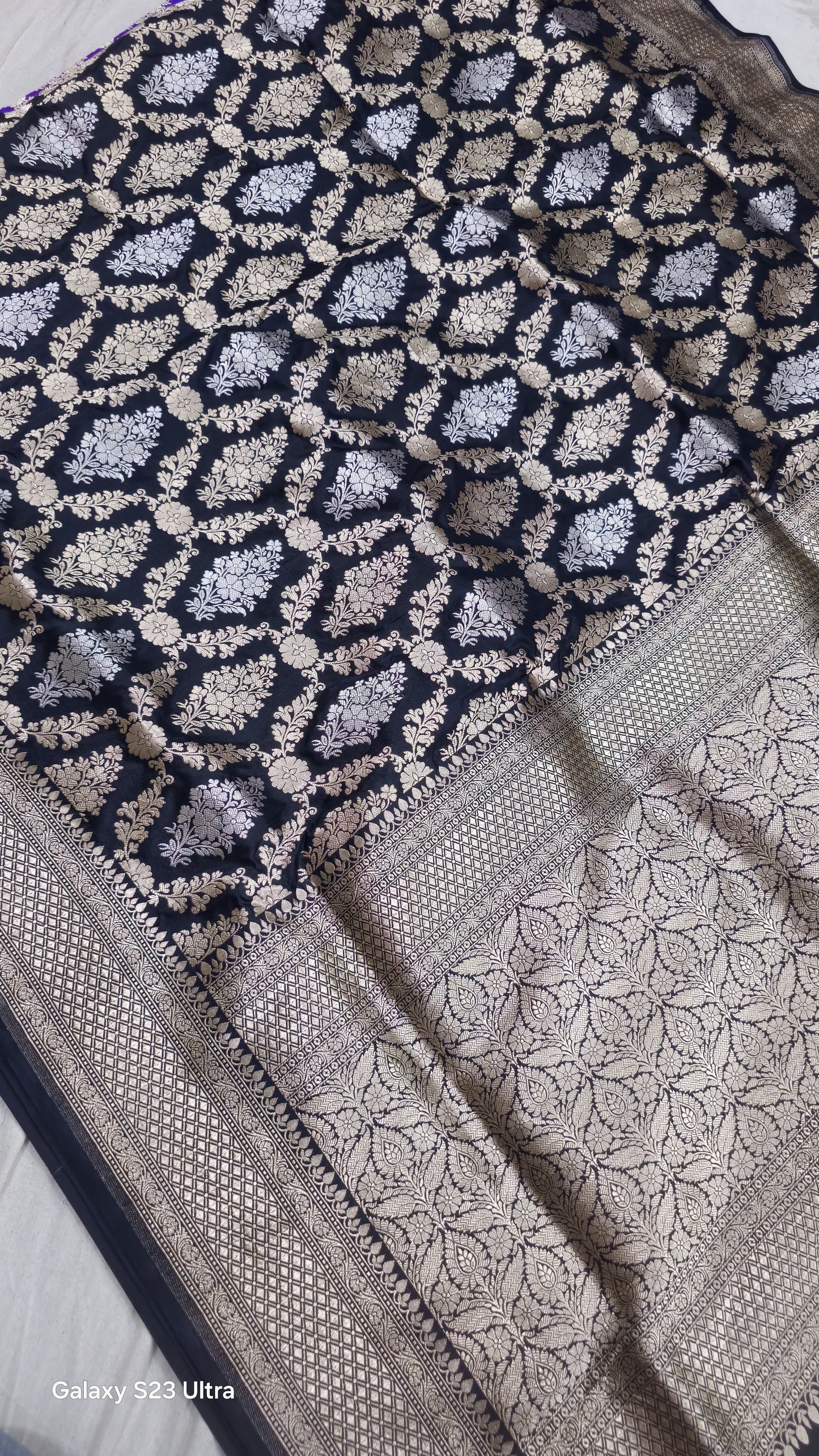 CELEBRITY INSPIRED NITA AMBANI SEMI KATAN SAREE WITH SONA RUPA ZARI