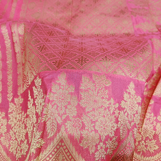 PINK SILK SAREE with SCOLAP BORDER