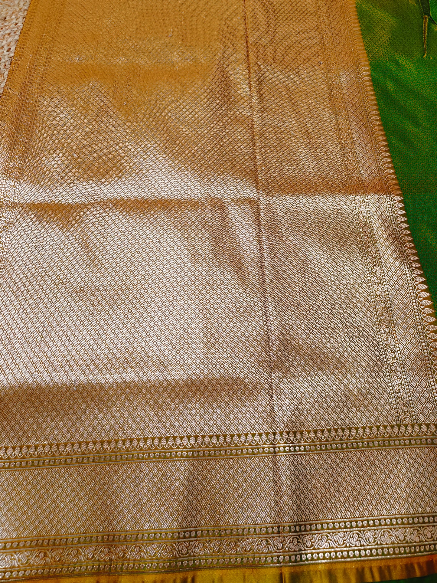 GREEN MASHRU KATAN SILK SAREE