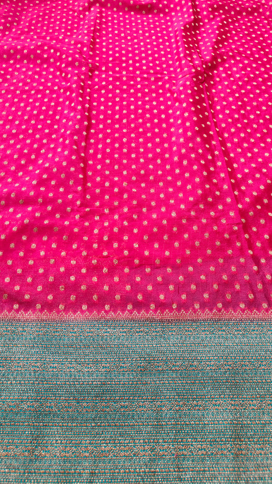 PINK CRAPE SHIFFON SILK SAREE WITH ZARI BUTTA