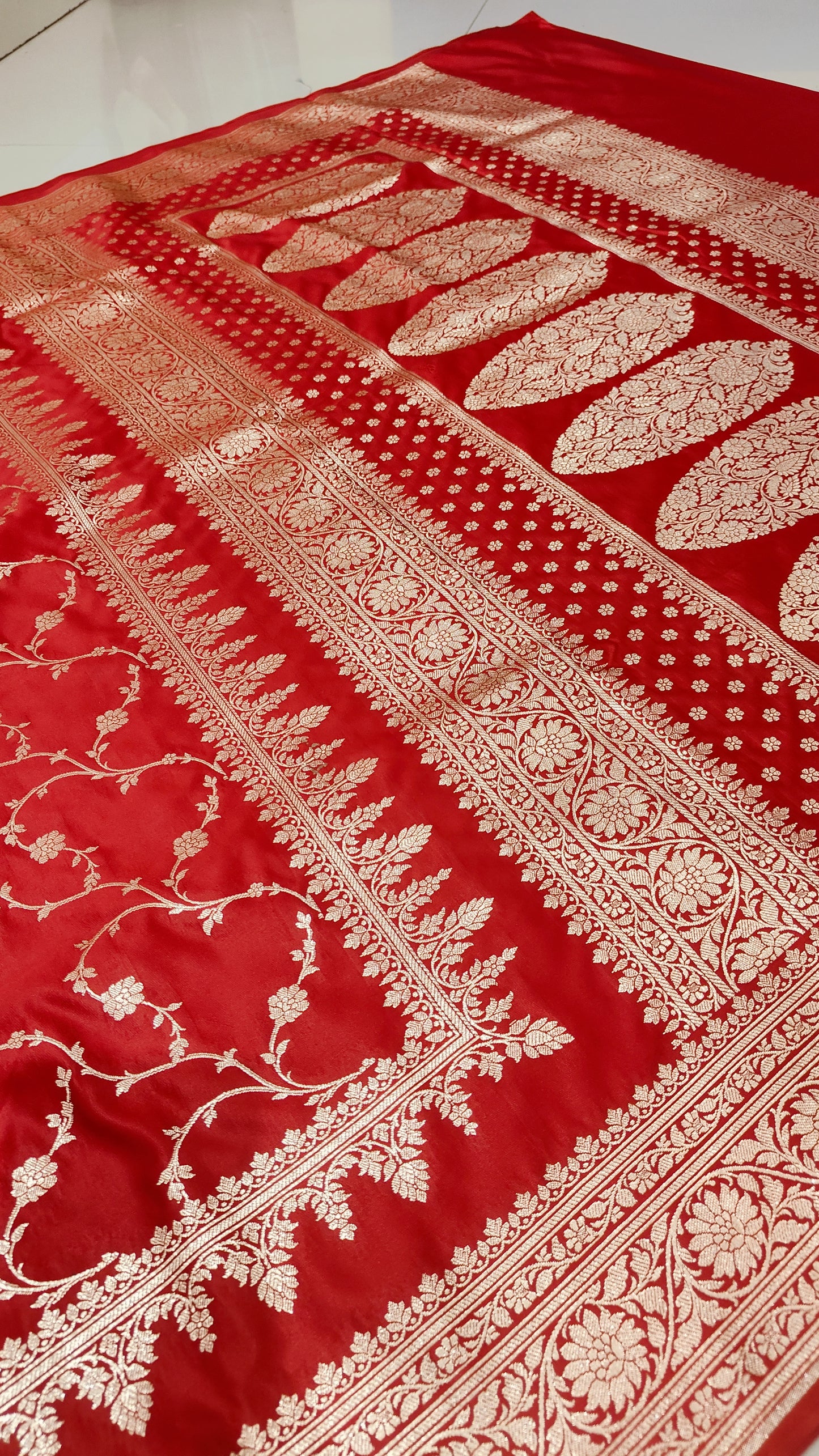 RED PURE KATAN SILK SAREE