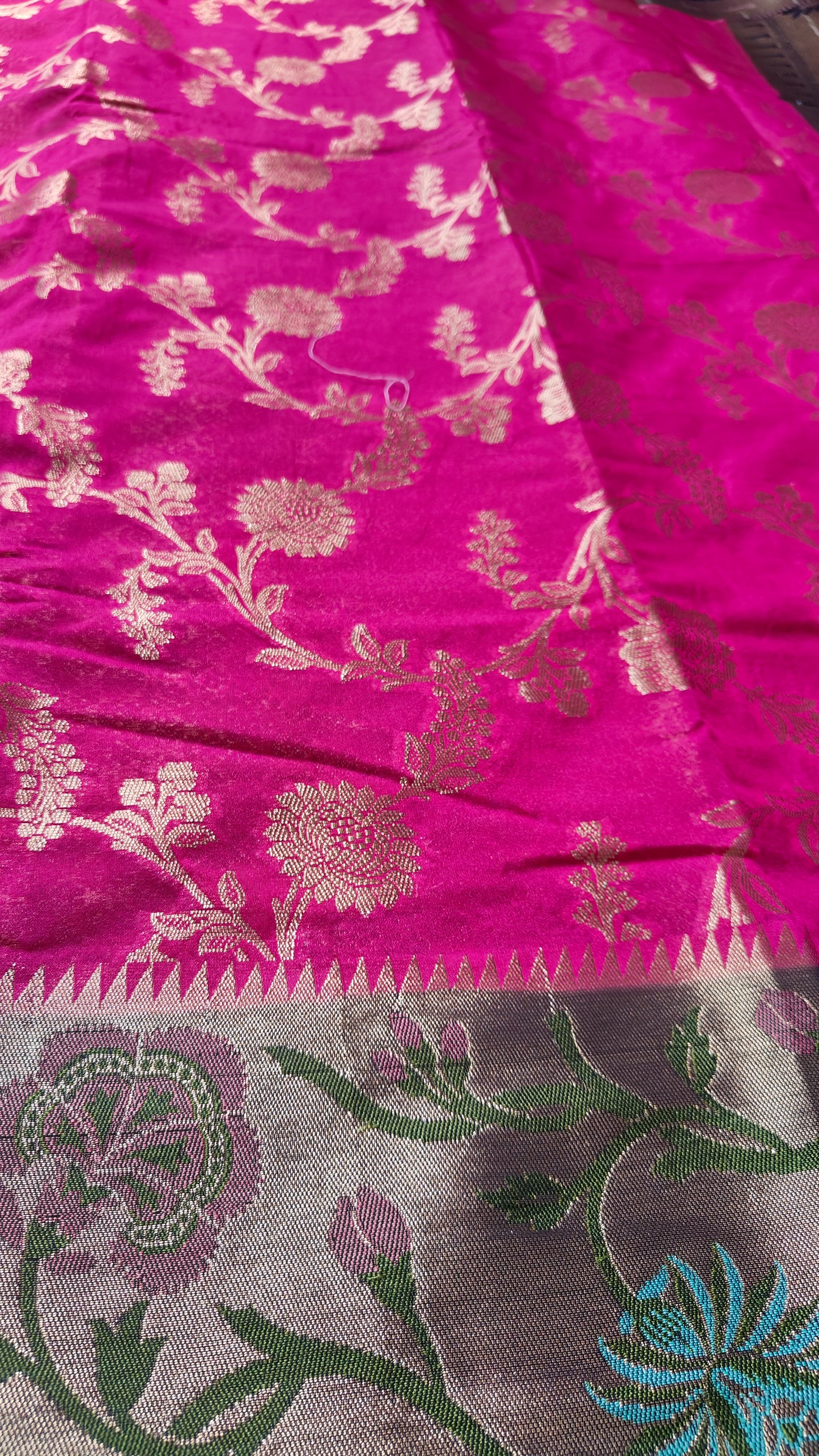 PINK SEMI GEORGETTE PAITHANI BORDER SAREE