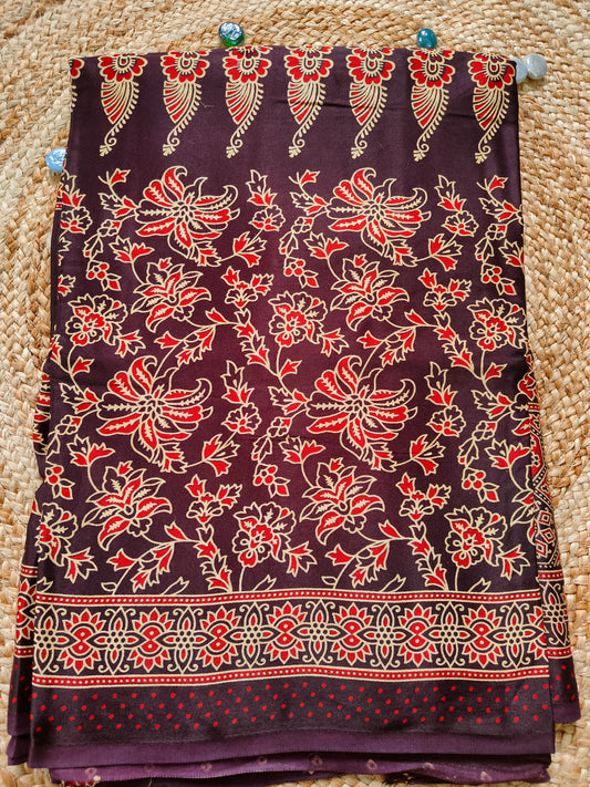 BURGANDY MODAL SILK SAREE