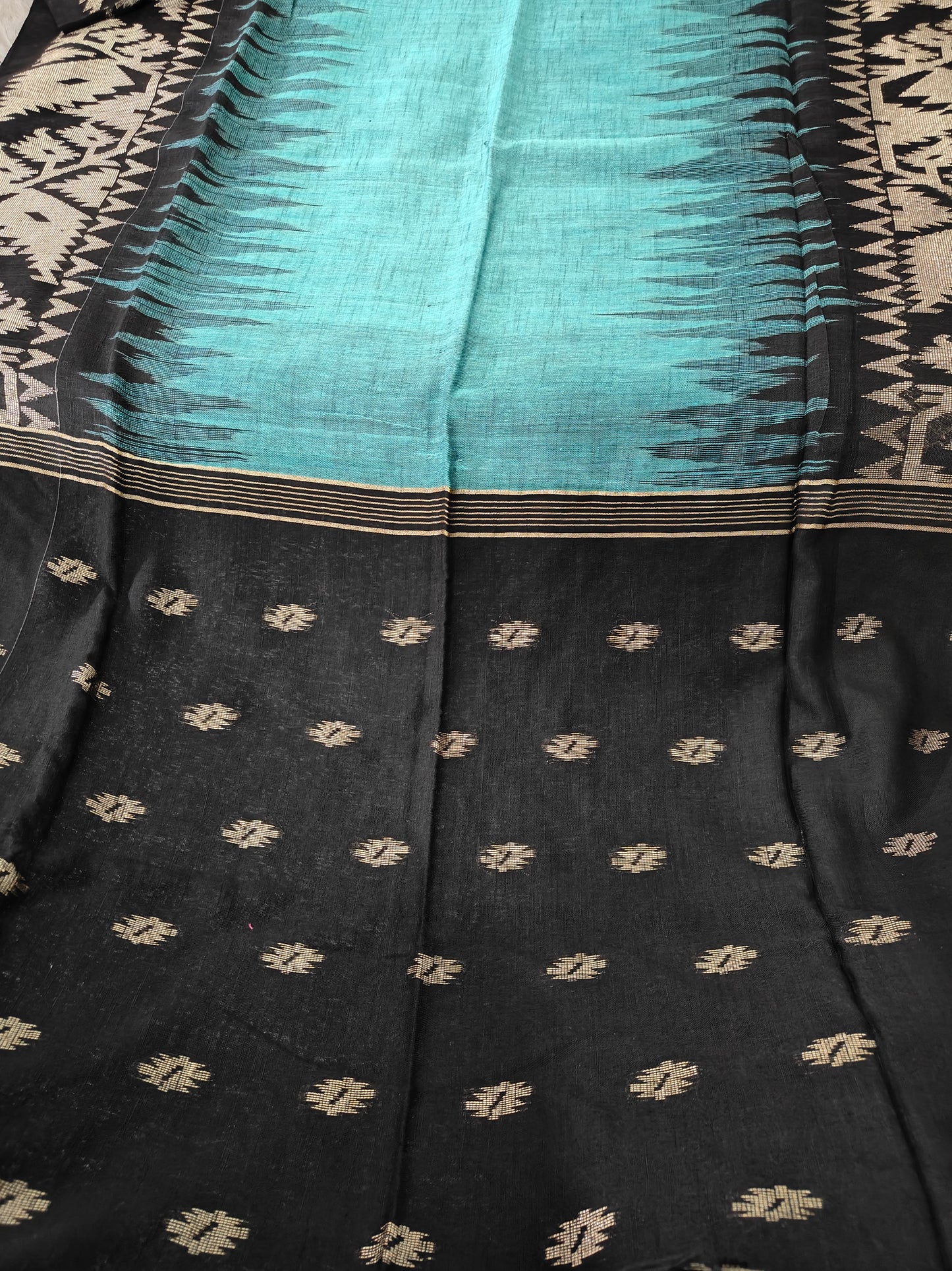 PURE LINEN COTTON SAREE WITH GANGA JAMUNA BORDER