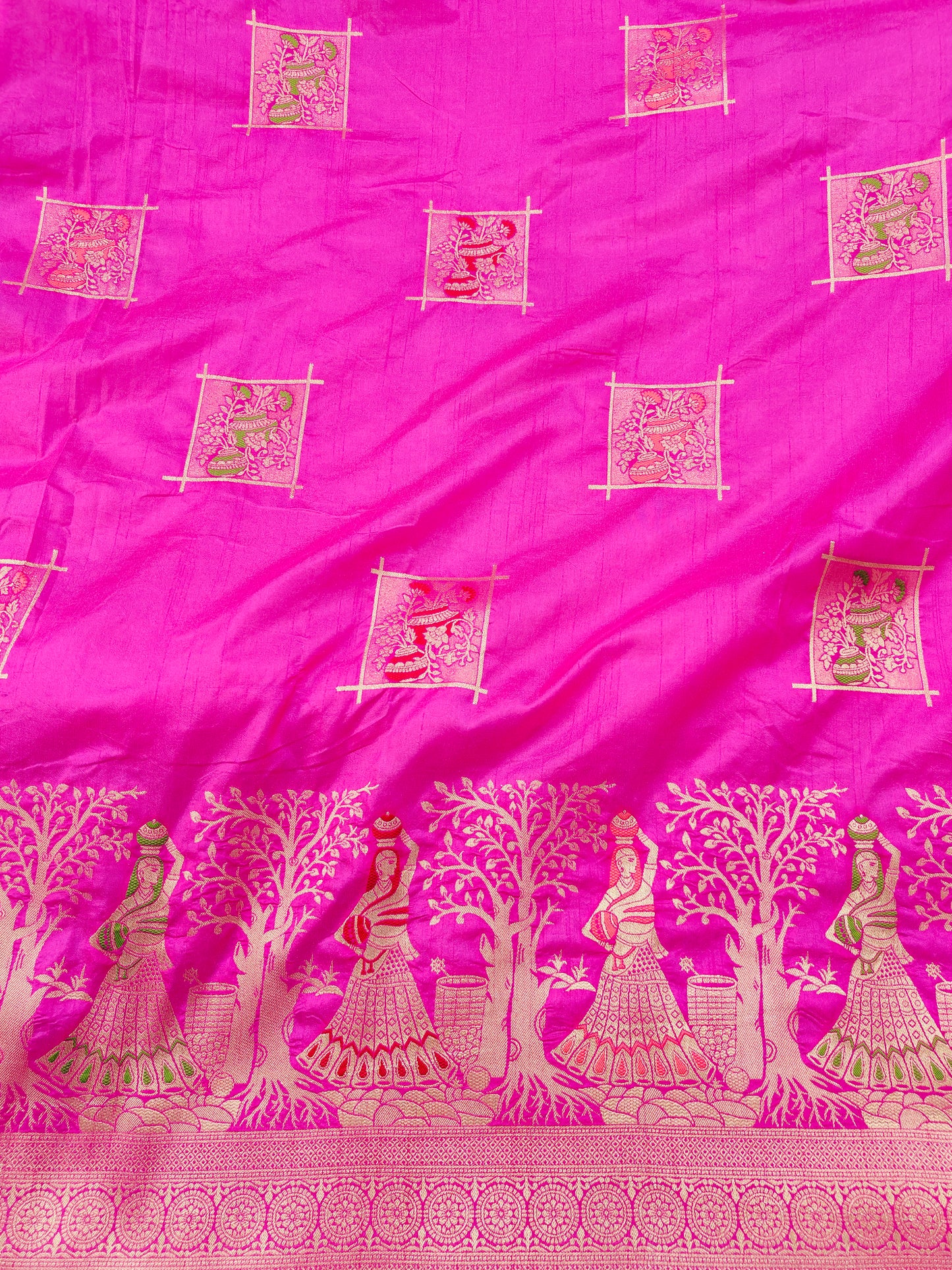 RANI PINK DOLA SILK SAREE WITH MEENA ZARI