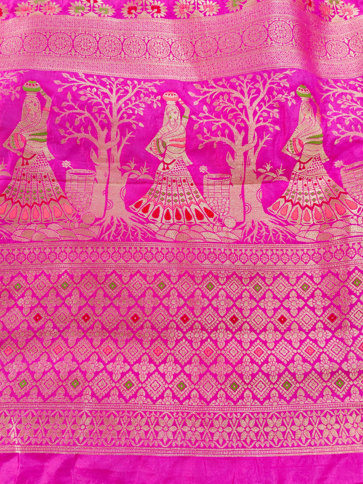 RANI PINK DOLA SILK SAREE WITH MEENA ZARI