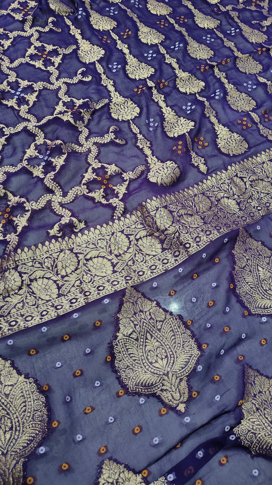 PURPLE KHADDI GEORGETTE SAREE