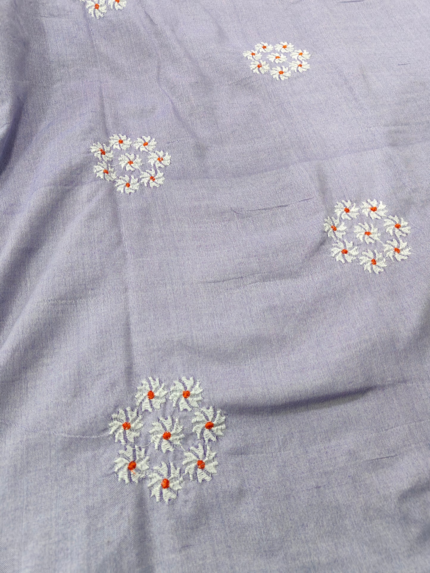 PARIJAT- LILAC KHADDI COTTON SAREES WITH EMBRIODERY