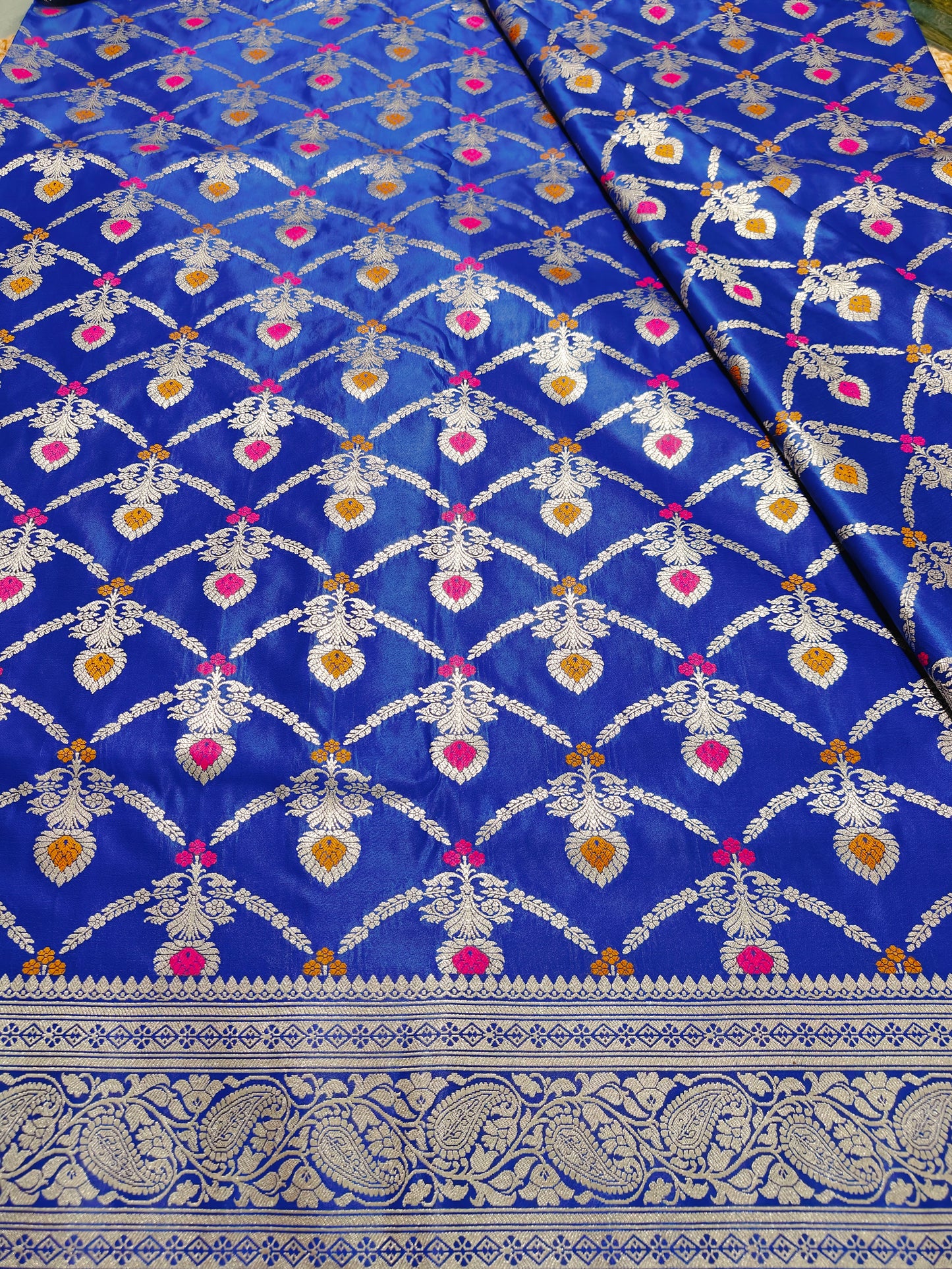 ROYAL BLUE MASHRU KATAN SILK SAREE