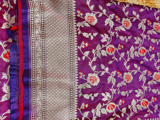 PURPLE MASHRU KATAN SILK SAREE