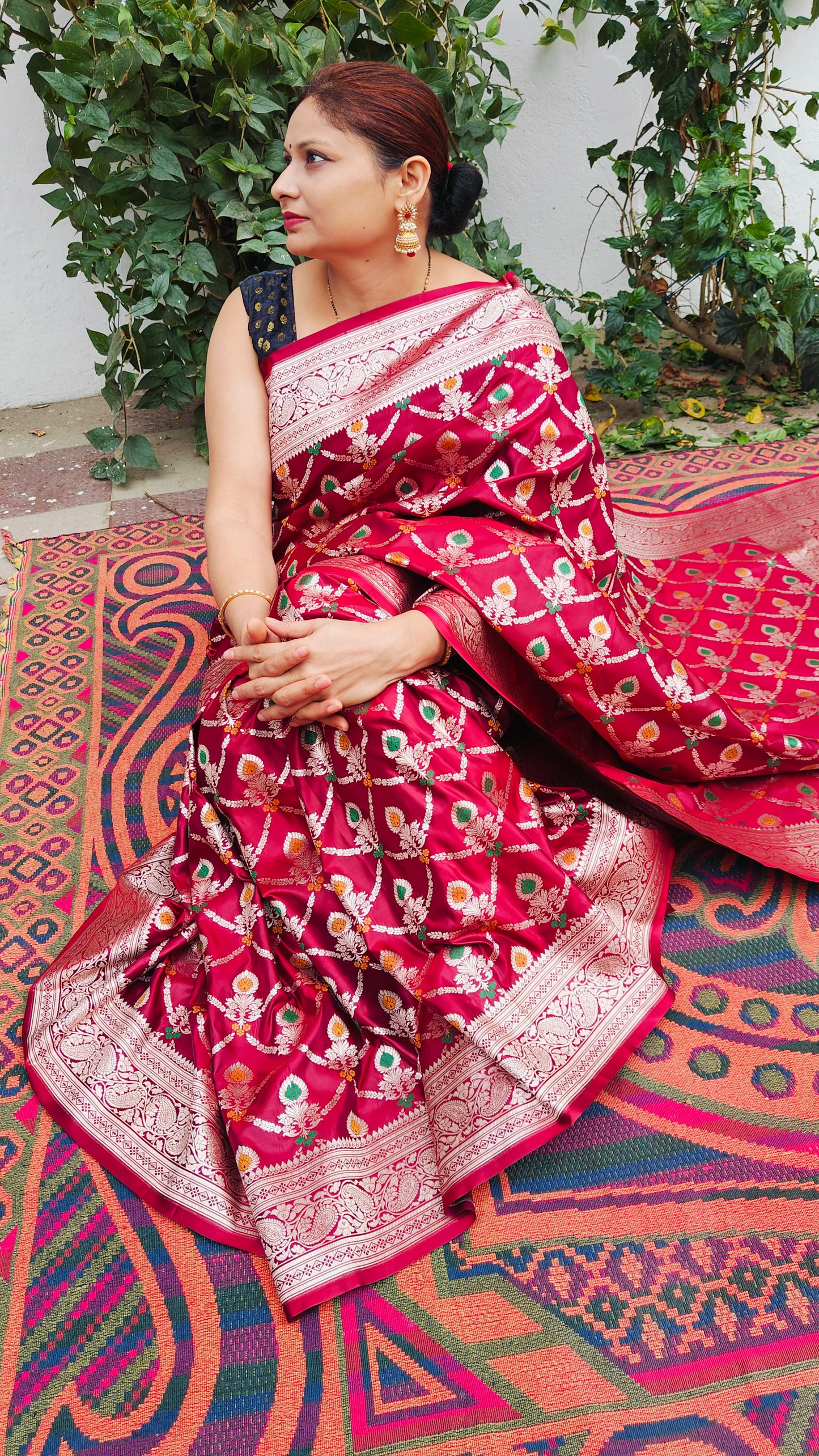 MAROON MASHRU KATAN SILK SAREE