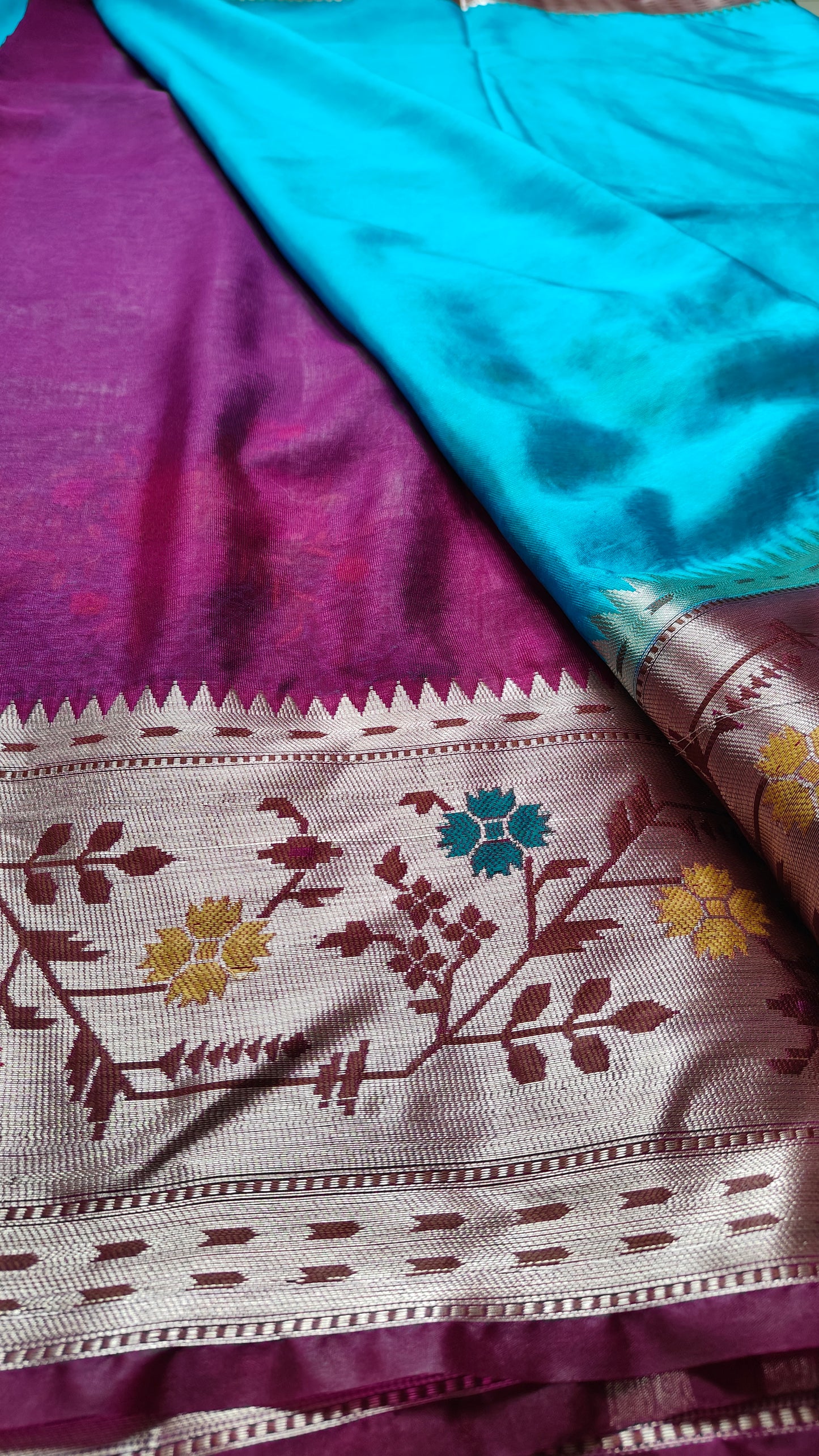 WARM SILK PAITHAINI BORDER CUT WORK SAREE