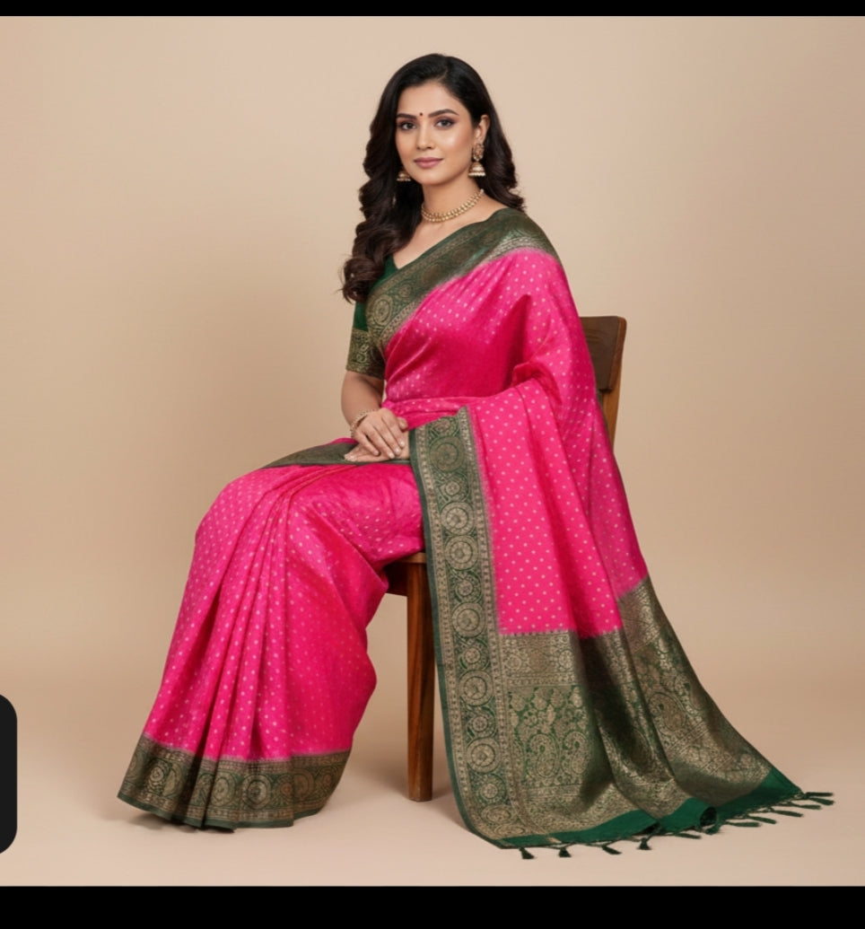 PINK MASHRU SILK SAREE
