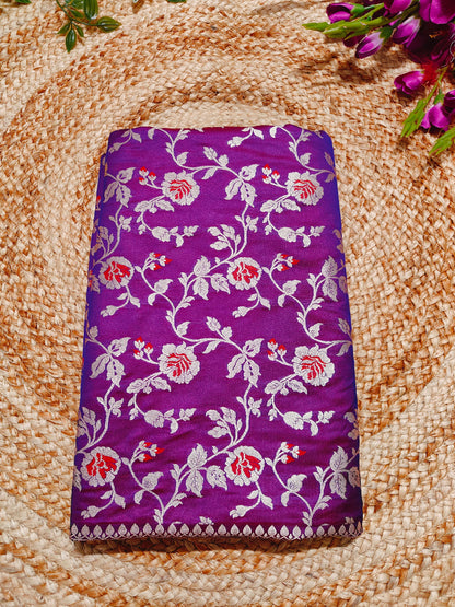 PURPLE PURE MASHRU KATAN SAREE