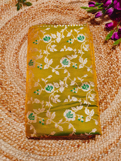 GREEN MASHRU KATAN SAREE