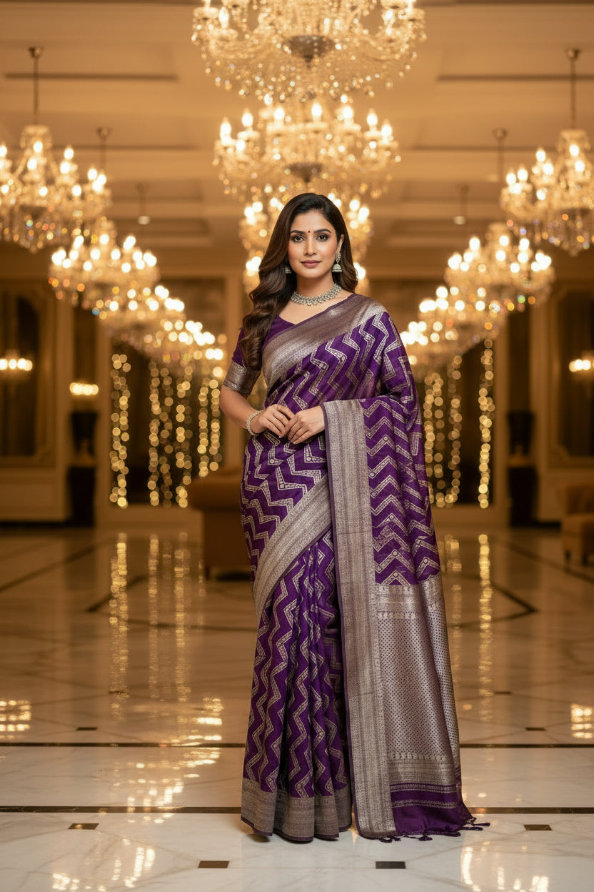 PURPLE KHADDI GEORGETTE SAREE