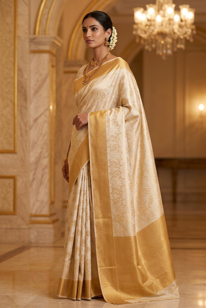 GOLDEN GLASS TISSUE SAREE