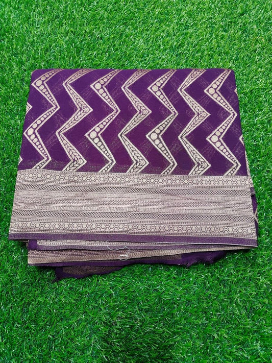 PURPLE KHADDI GEORGETTE SAREE