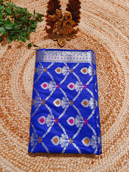 ROYAL BLUE MASHRU KATAN SAREES