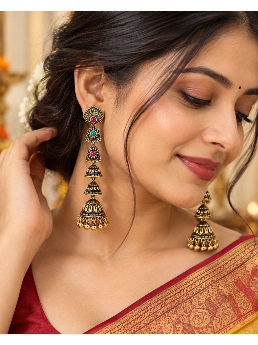 LONG ANTIQUE JHUMKA