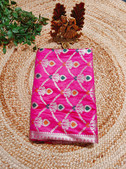 RANI PINK MASHRU KATAN SAREE