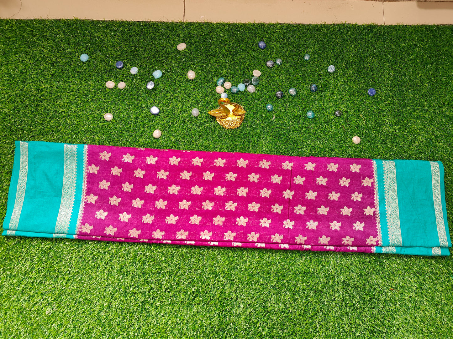 PURPLE GADHWAL BORDER GAJI SILK SAREE