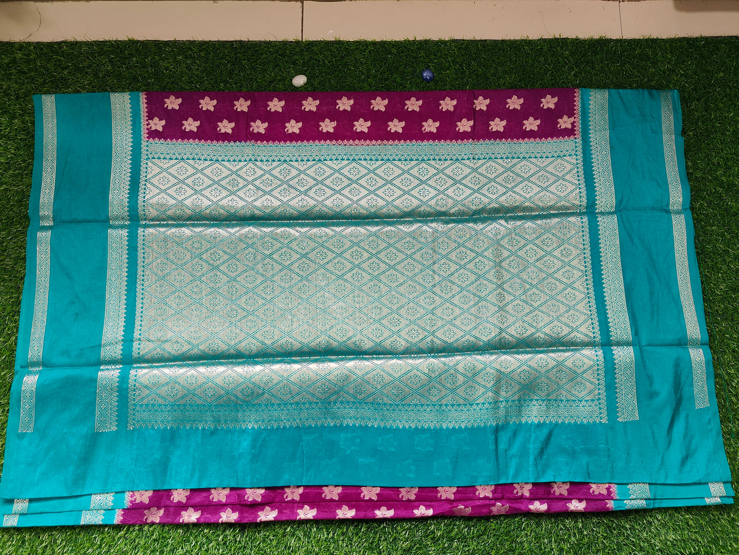 PURPLE GADHWAL BORDER GAJI SILK SAREE