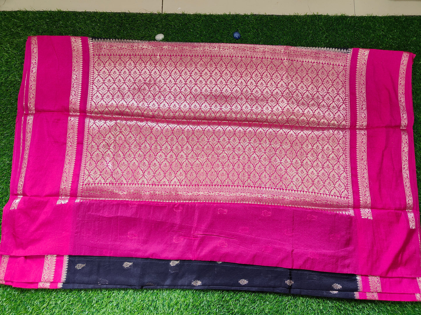 BLACK GADHWAL BORDER GAJI SILK SAREE