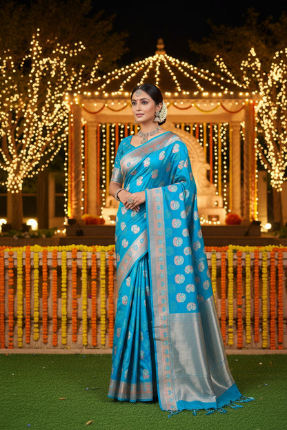 SKY BLUE WARM SILK SAREE