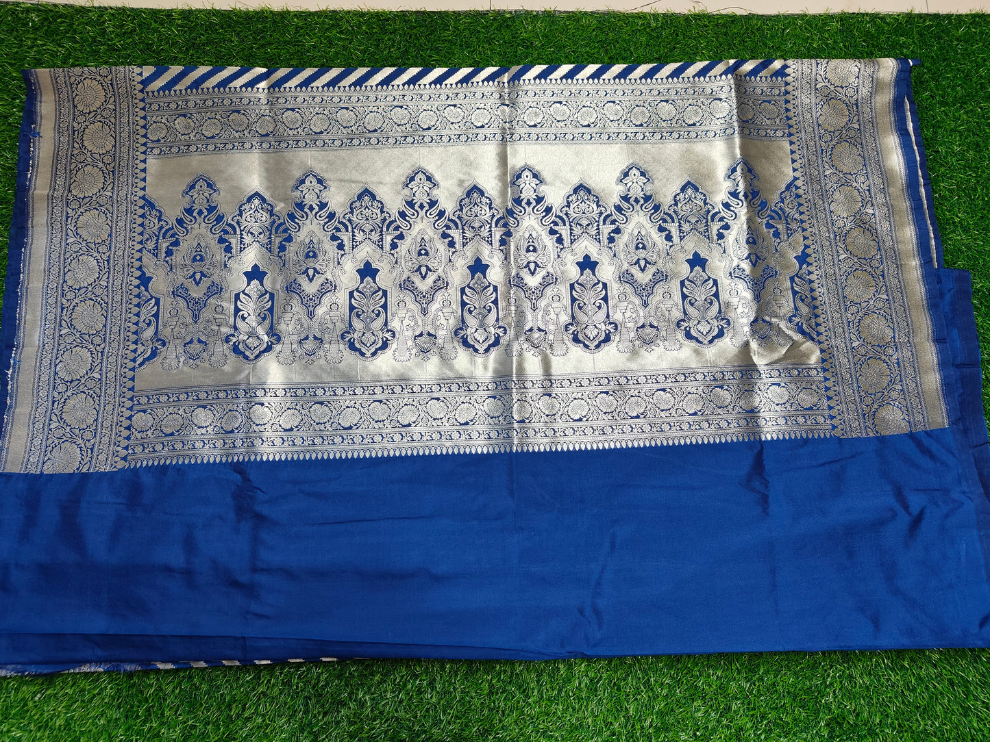 NEVY BLUE SEMI KATAN SILVER ZARI