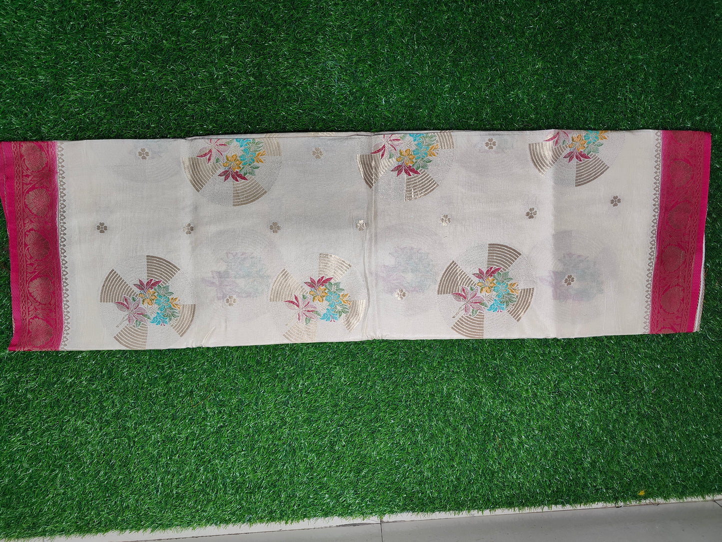 Cream MOONGA SILK SAREE