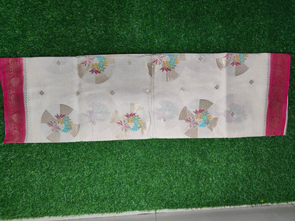 Cream MOONGA SILK SAREE
