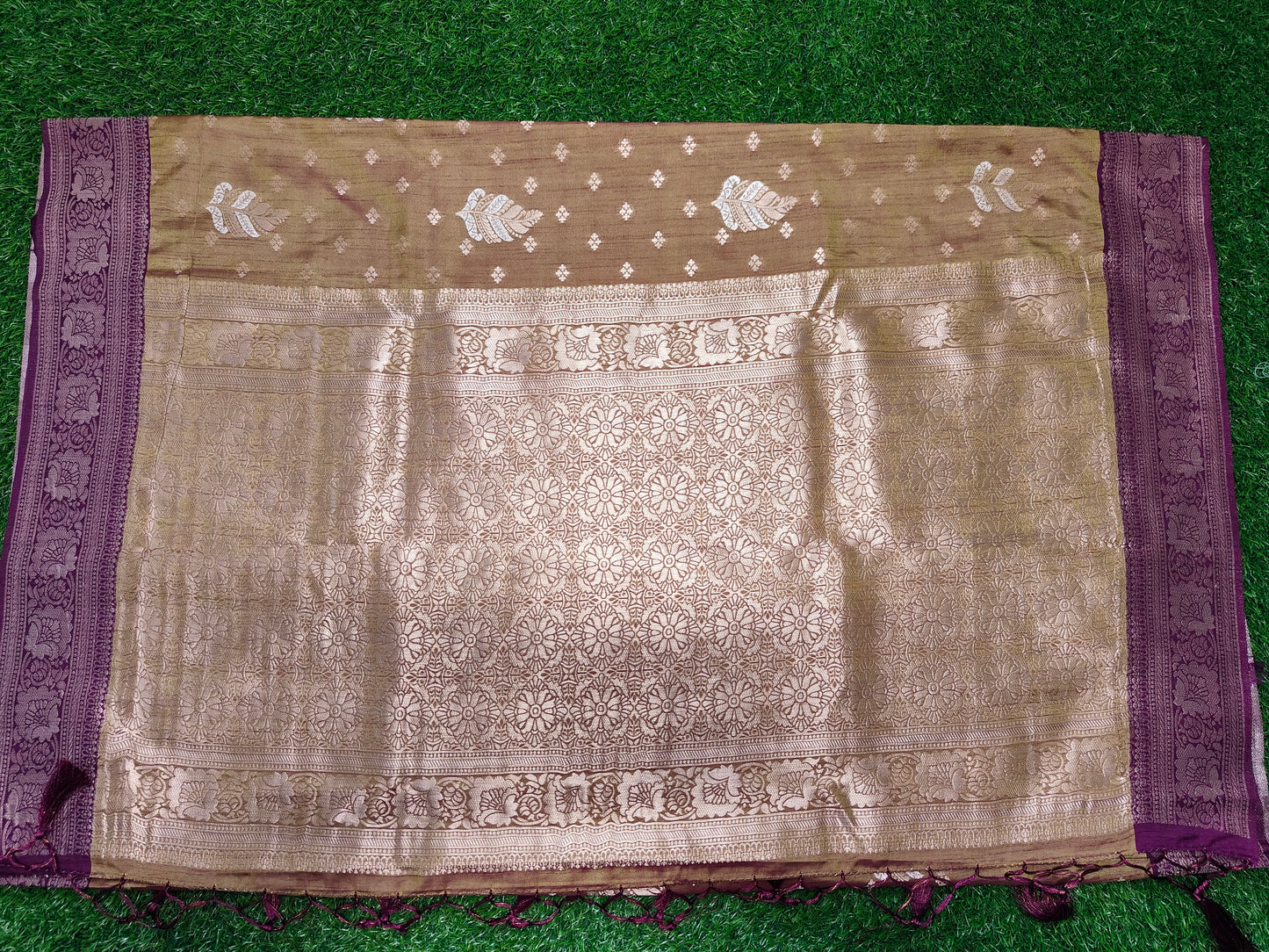 BROWN  KATAN SILK SAREE