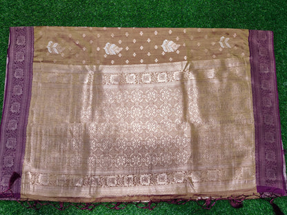 BROWN  KATAN SILK SAREE