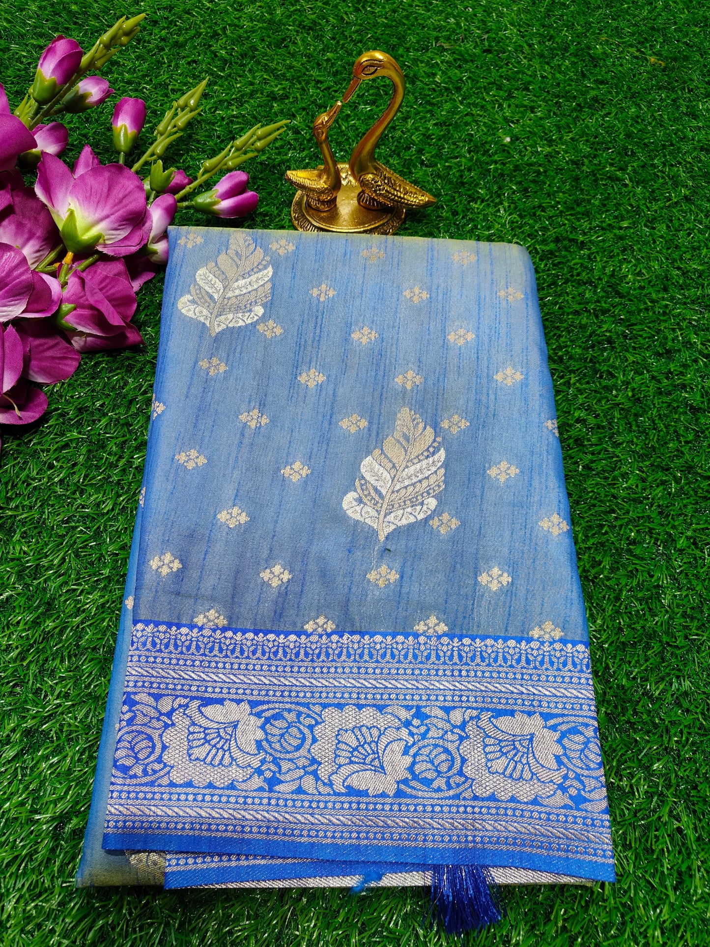 BLUE SEMI KATAN SILK SAREE