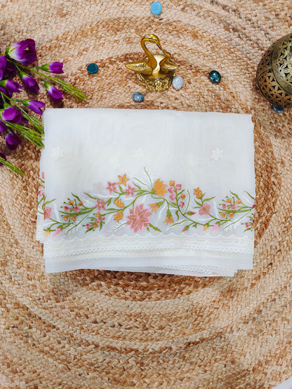 PARSI EMBROIDER ORGANZA SAREE