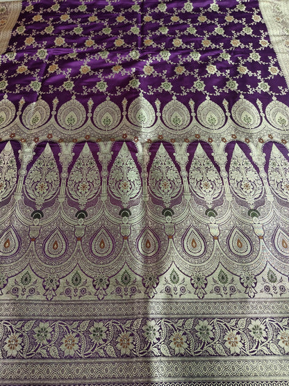 PURPLE KATAN SILK WITH MINA ZARI