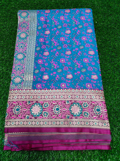 BLUE JAMAWAR SILK SAREE