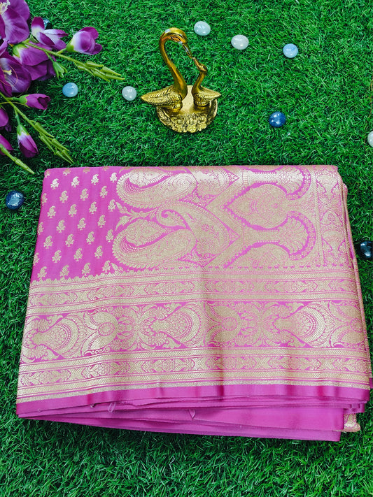 PINK PURE KATAN SILK SAREE