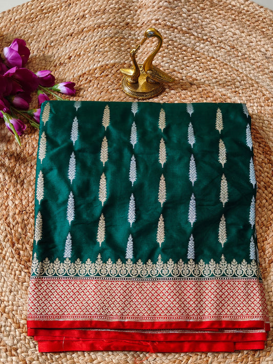 GREEN GAJJI SILK SAREE WITH SONA RUPA ZARI