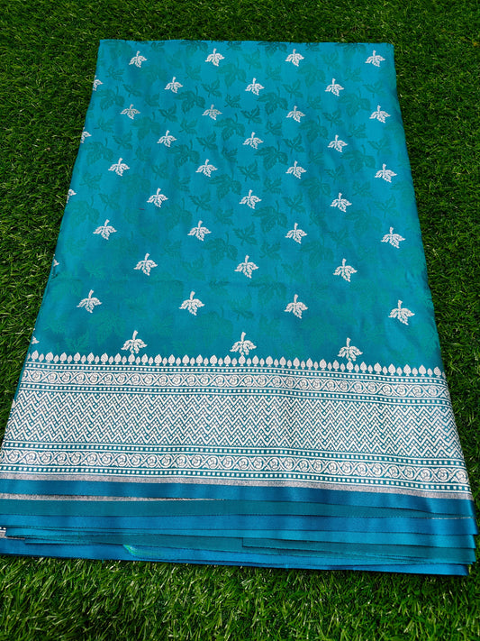 BANARASI SEA-GREEN JAMAWAR SILK SAREE
