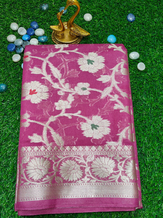 LILAC SEMI GEORGETTE ZARI ZAAL SAREE