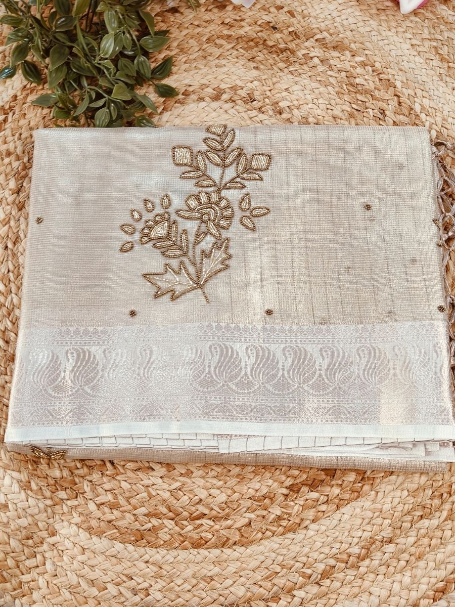 SUNEHRI CHEQUE TISSUE KOTA SAREES