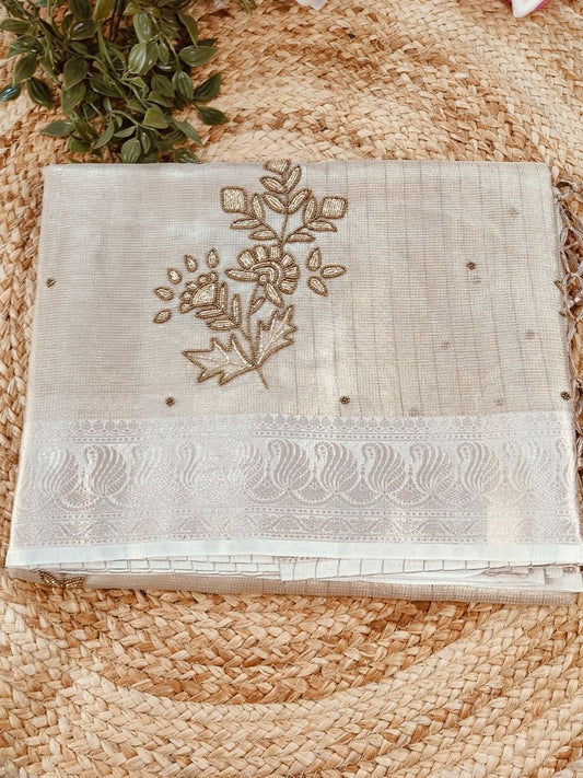 SUNEHRI CHEQUE TISSUE KOTA SAREES