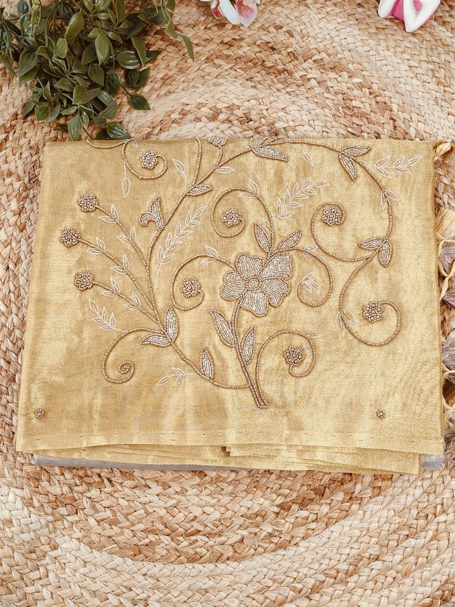 SUNEHRI LINEN TISSUE SILK SAREES